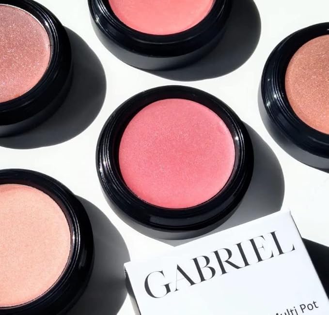 Gabriel Cosmetics Multi Pot (Conch - Rose/Silver Shimmer),3-in-1 Eyes, Lips, Cheeks, Natural, Paraben Free, Vegan, Gluten-free, Cruelty-free, Non GMO, 0.08 oz.