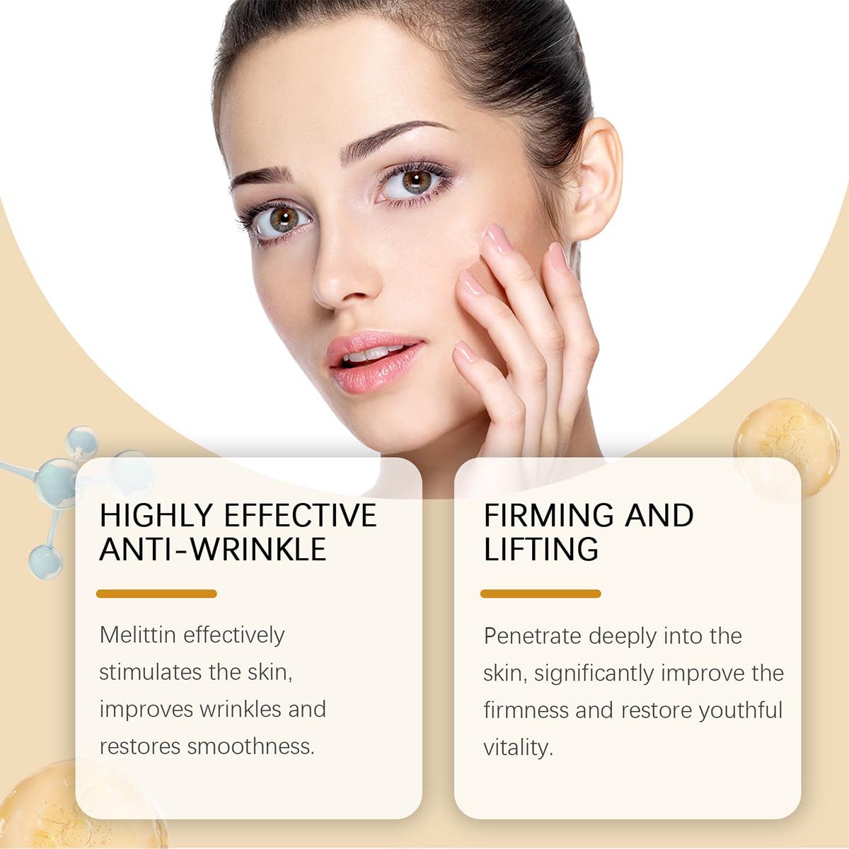 Bee Venom Moisturiser Cream Wrinkle Removal & Firming, Anti-Aging Eye & Face Bee Venom Skin Treatment Cream (3 Packs, 0.71Oz)