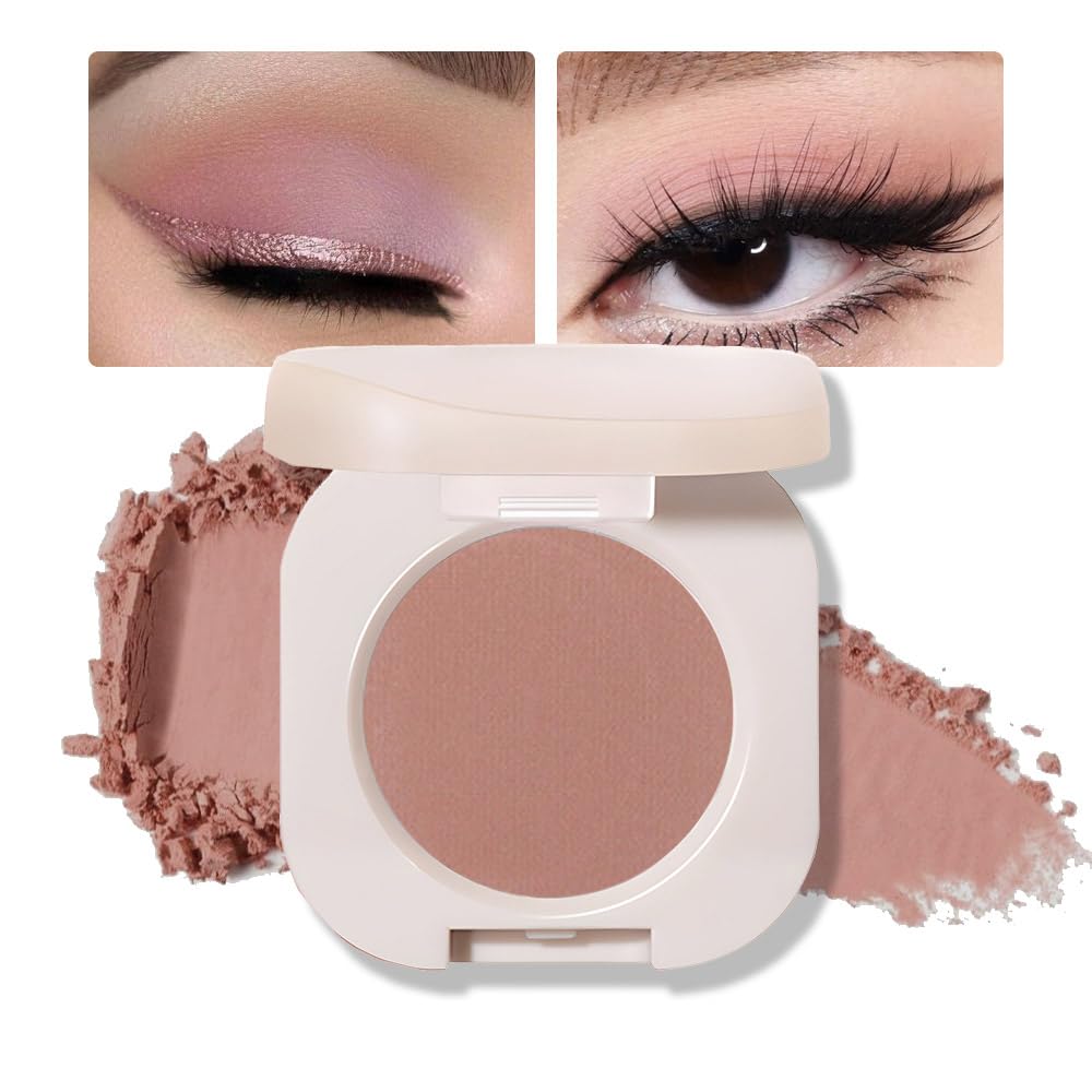 Pressed Single Matte Tan Eyeshadow Palette Makeup, Brown Eyeshadow For Women, Neutral Matte Pressed Powder Single Vegan Eyeshadow; Talc, Paraben & Cruelty Free, (03)