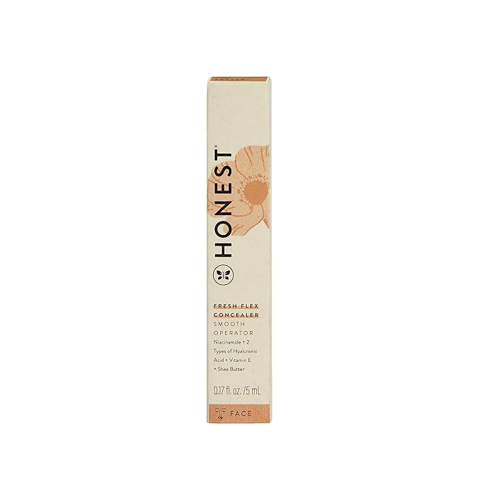 Honest Beauty Fresh Flex Concealer with Niacinamide + Vitamin E + Hyaluronic Acid | Vegan + Cruelty free | Toffee, 0.17 fl oz