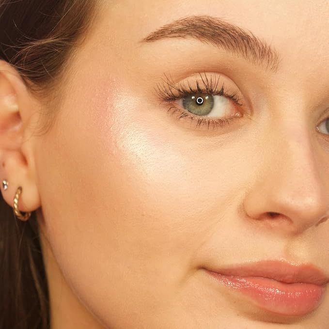 Makeup Revolution Beam Bright Highlighter, All Over Face Glow, Powder To Liquid Formula, 5 Different Shades, Pink Seduction