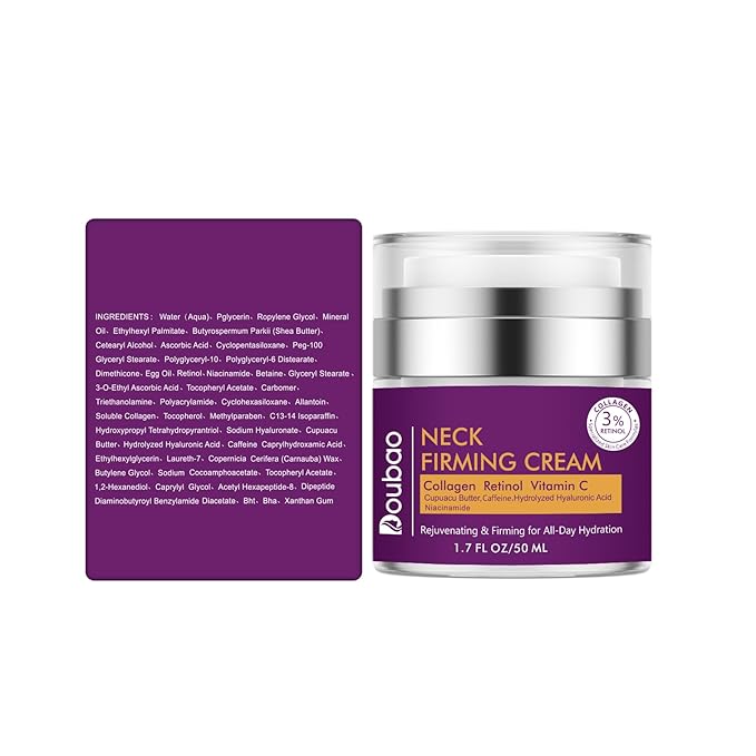 Neck Firming Cream, Wrinkle Cream for Women, Retinol Moisturizer with Collagen and Hyaluronic Acid for Neck, Face and Décolleté, 1.76 fl oz