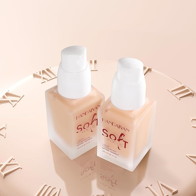 Soft Focus Deep Liquid Concealer Foundation, Hydrating High Coverage Liquid Foundation, Waterproof Long Lasting 24h Full Coverage Matte Finish, Lightweight Liquid Concealer for Women, 08