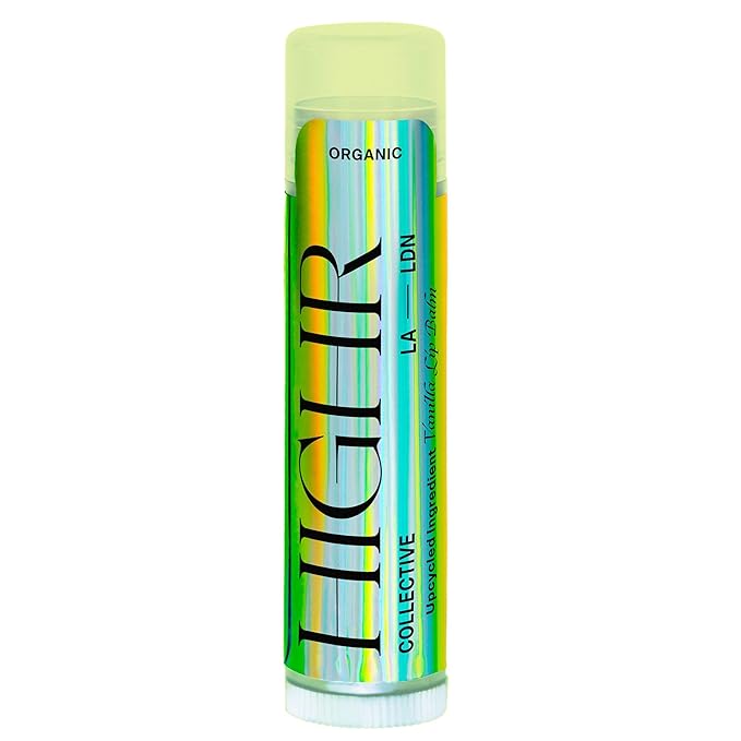 HIGHR Organic Vanilla Butter Hydrating Lip Balm - Nourishing Lip Care for Youthful and Smoother Lips, Lip Moisturizer for Dry and Cracked Lips - All Natural Treatment Perfect for Women on the Go