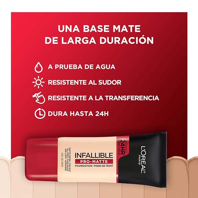 L'Oreal Paris Cosmetics Makeup Infallible Pro-Matte Liquid Longwear Foundation, Golden Beige, 1 fl oz