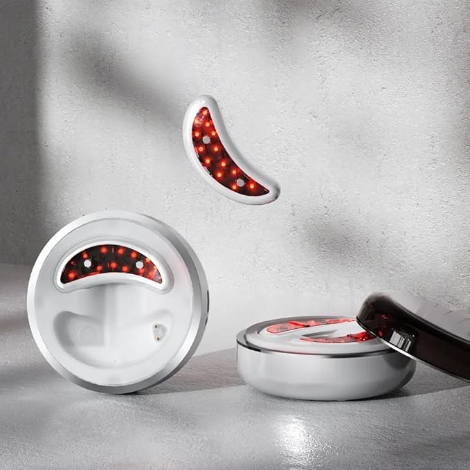 Red Light Therapy Eye Patches for Dark Circles, Tired Eyes, Puffiness, Eye Wrinkles & Eye Bags. Anti-Aging Eye Pods, Inflammation Gadget for Eyes with Red Light Therapy., White