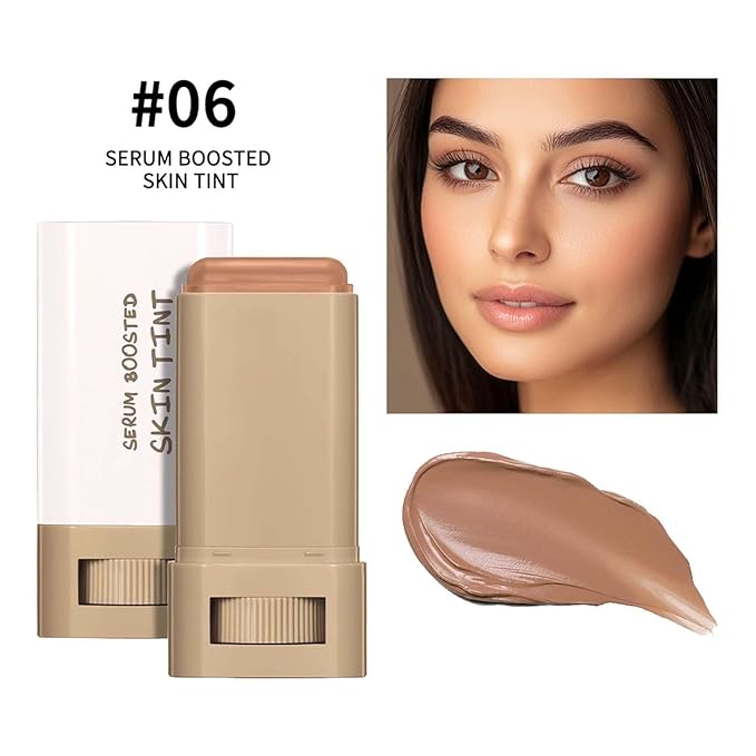 Beauty Balm Serum Boosted Skin Tint – Hydrating Tinted Moisturizer, Lightweight Solid Tinted Foundation Stick for Flawless, Sheer to Medium Coverage, Radiant & Dewy Finish, All-Day Wear (6#, 1)