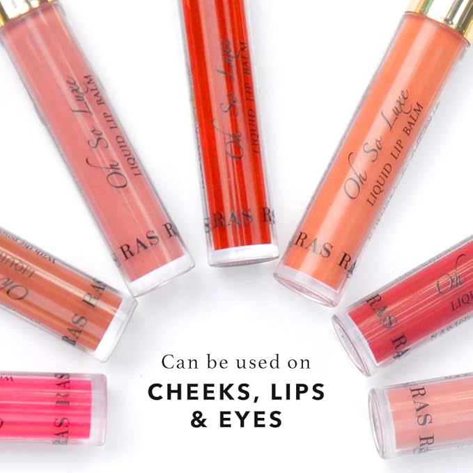 Oh-So-Luxe Liquid Tinted Lip Balm, Hydrating & Nourishing Tinted Lip Oil for dry dark lips, results in Soft & Glowing Lips, Moisturizing, Non-Sticky Berry Red Shade - 0.10 Fl Oz - RAS LUXURY OILS