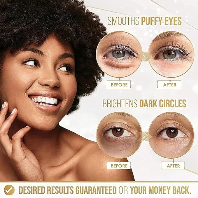 Eye Magic Gold Under Eye Gel Patch (20 Pairs) Herbal Cooling Eye Skincare Treatment for Puffy Eyes, Dark Circles, Fine Lines, Wrinkles USA Tested