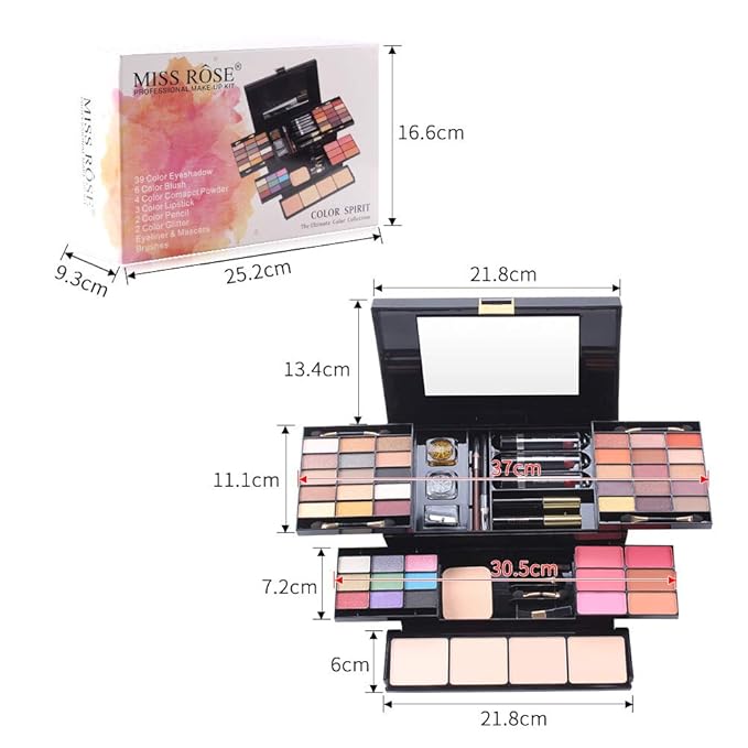 Professional All In One Makeup set, Cosmetic, Makeup kits for teenagers 14-16, Makeup kit for women full kit, Include Eyeshadow Palette Lipstick Eyebrow Pencil Brush(39 Color)
