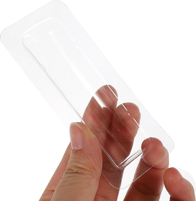 SEWACC 30pcs Clear Plastic Lip Balm Pouches Clear Lipstick Holder Money Card Holder Transparent Lip Balm Window Holder Plastic Domes for Lip Balm