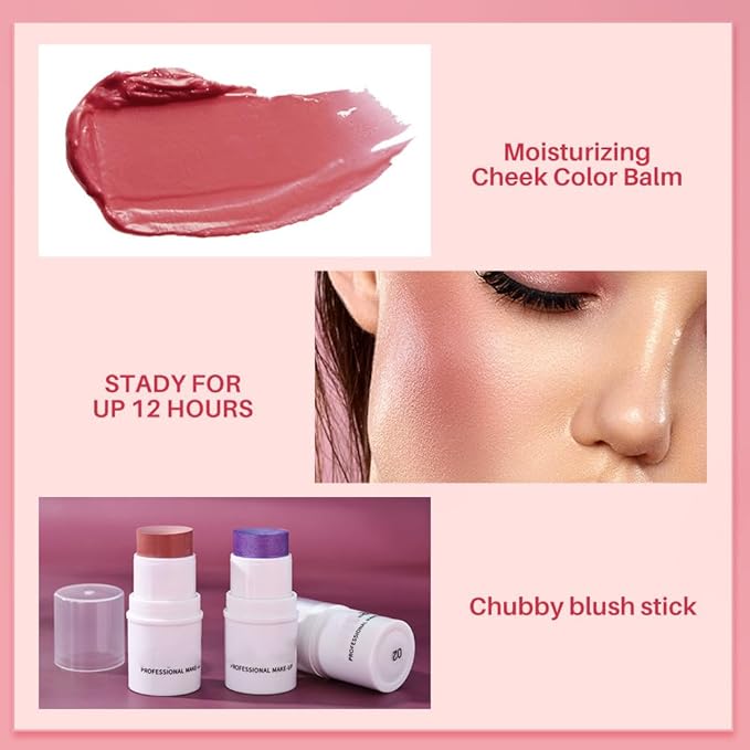 White Highlighter Makeup Stick, White Highlighter Stick Long Lasting Smooth Cheek Highlighter Pencil Makeup Waterproof Cream Make up Highlighter for Face