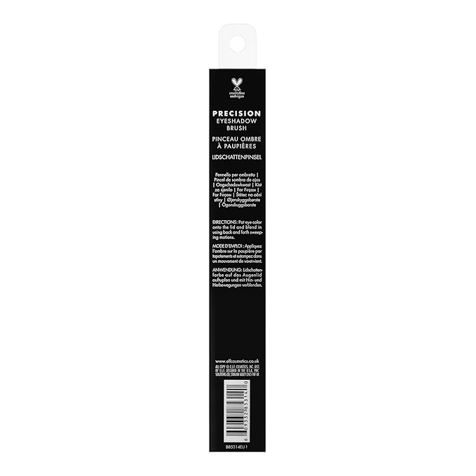 e.l.f. Precision Eyeshadow Brush, Medium-Sized, Tapered, Soft, Synthetic, Luxurious, Blends, Highlights, Contours, Shades, Applies Color, Easy To Clean