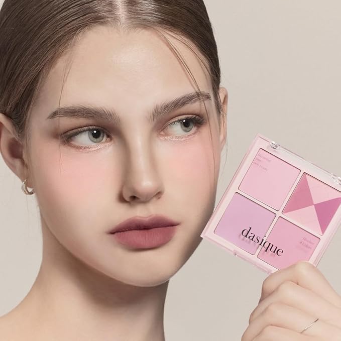 Dasique Blending Mood Cheek #05 Violet Knit l Vegan, Cruelty-Free l 4 Blendable Shades in Lightweight, Long-lasting, Smooth Powder
