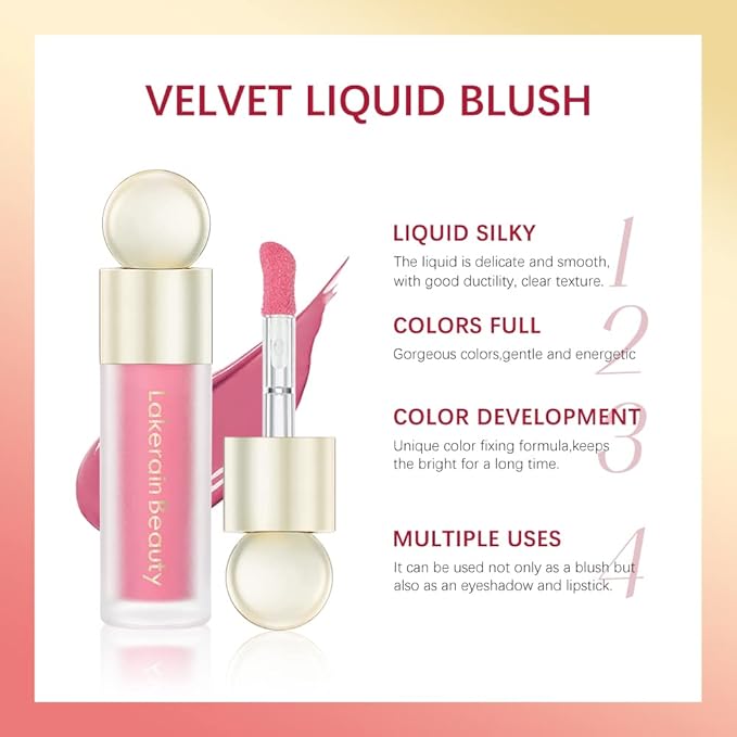 2 Colors Liquid Blush,Soft Cream Face Blush, Dewy Cheek Tint, Long Lasting Natural Matte Finish Looking,Moisturizing Lightweight Blendable Feel (01-BLISS / 03 - HOPE)