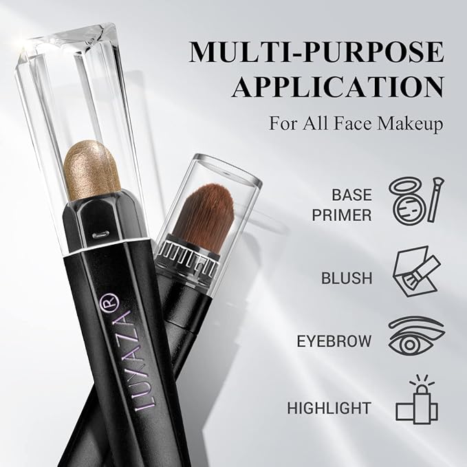 BROWN NEUTRAL Eyeshadow Stick Makeup 6PCS Set, Metallic Shimmer Matte Cream Eye Shadow Eyeliner Brightener Pencil Crayon - BROWN NEUTRAL