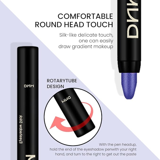 Kaely 2Pcs Cream Eyeshadow Sticks Set for Eyes Waterproof,Midnight Blue Shimmer & Blue Shimmer Matte Eye shadow Stick Pencil Pen Bulk sombras en crema para ojos 31+32