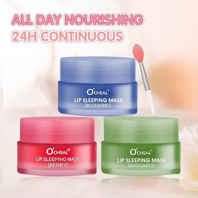 Moisture Collagen Booster Lip Sleeping Mask Sheet, Nourishing, Plumping and Hydrating Lip Balm, Blueberry Lip Mask, Day and Night Repair Lip Balm for Improves Dryness and Cracked (Blueberry)