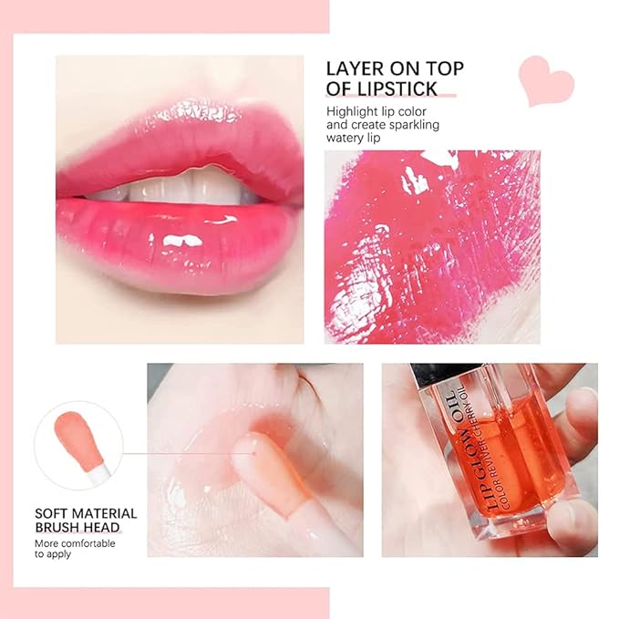 Fruit Flavored No-Sticky Lip Gloss Balm for Dry Lips - Hydrating and Nourishing Cherry Lip Oil (0.2 OZ)