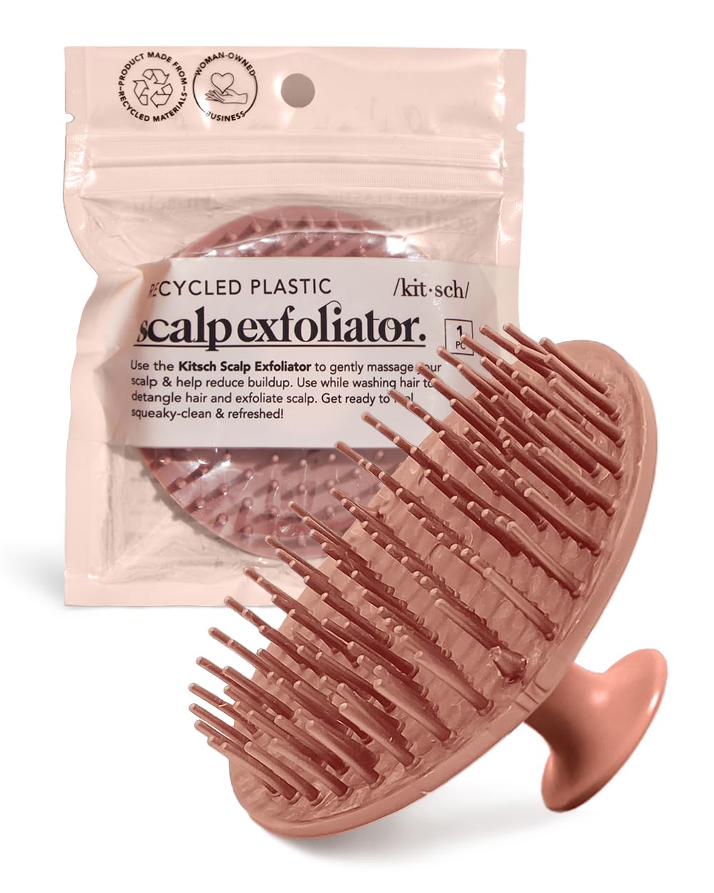 Kitsch Scalp Massager for Hair Care - Scalp Scrubber, Shampoo Brush & Exfoliator for All Hair Types - Relaxing & Exfoliating - Terracotta