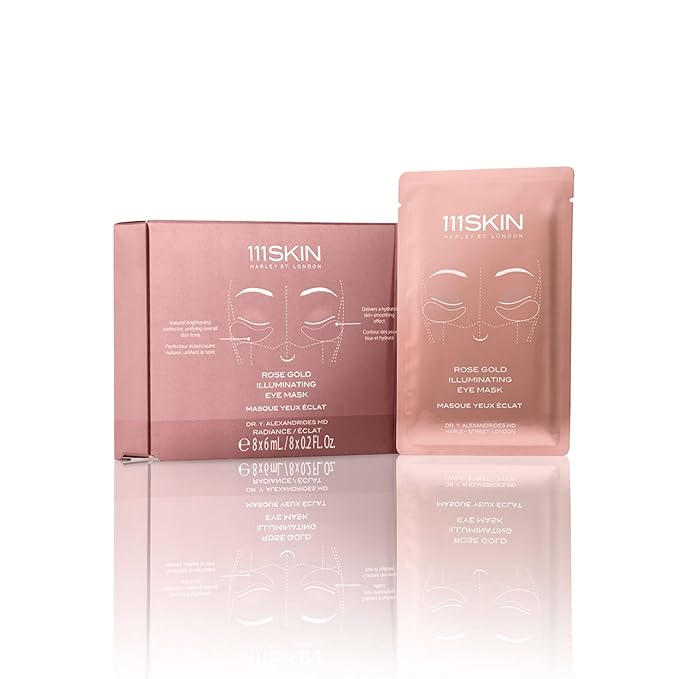 111SKIN Rose Gold Illuminating Eye Mask | Fragrance Free | Target Pigmentation | Illuminate Under-Eyes | Set of 8 (0.2 ounces each)
