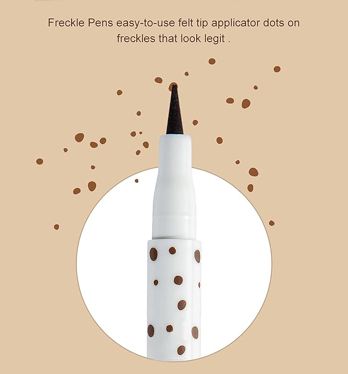 AKARY Freckle Pen Professional Lifelike Face Concealer Point Out Natural Waterproof Longlasting Soft Artificial Freckles Fine Makeup Freckle Pen Life Face Decoration (#02 Natural coffee)