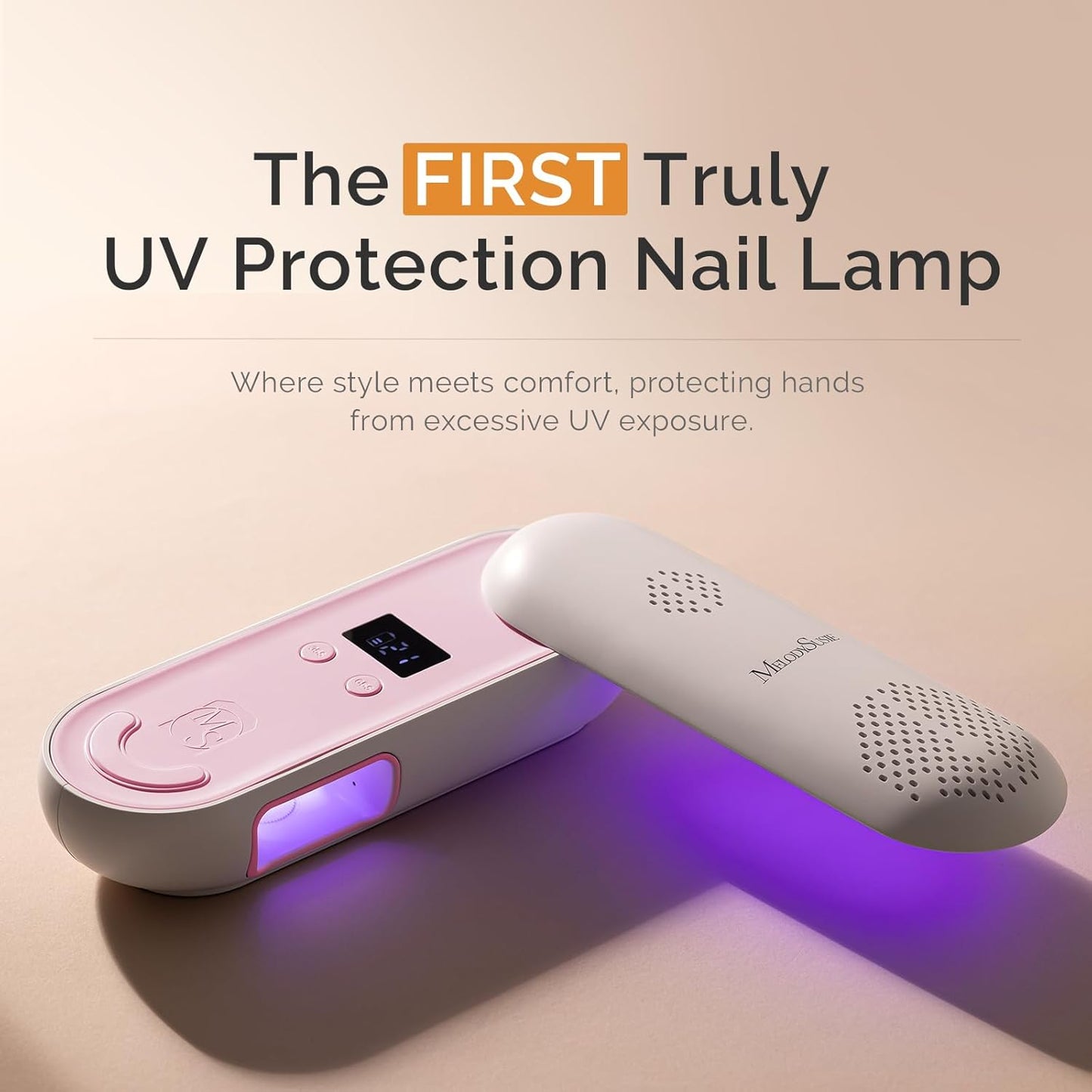 MelodySusie Plus20F Cordless UV Nail Lamp, Innovative UV Protection Light for Gel Nails with 2 Timers & LED Display,Rechargeable Nail Art Tools for Manicure Fast Curing Gel Polish at Salon & Home