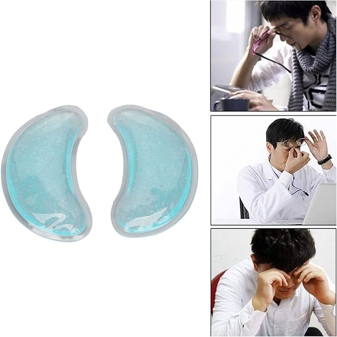 Asixxsix Gel Ice Pack, Reusable Cooling Eye Pads, Hot Cold Compress Leakage Proof Portable Soft and Skin Friendly Under Eye Patches for Dark Circles and Puffiness, Eye Relax