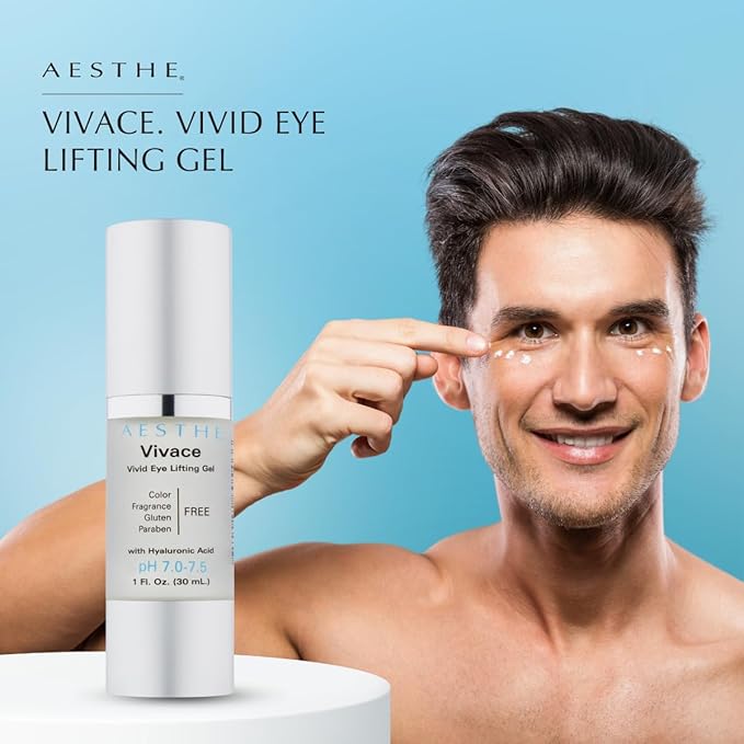 Vivace Eye Lifting Gel - Revitalize & Firm - Natural Botanical Ingredients - Morning Skincare - Cucumber Extract, Sea Kelp, Hyaluronic Acid & More - Suitable for All Skin Types- 1 fl oz