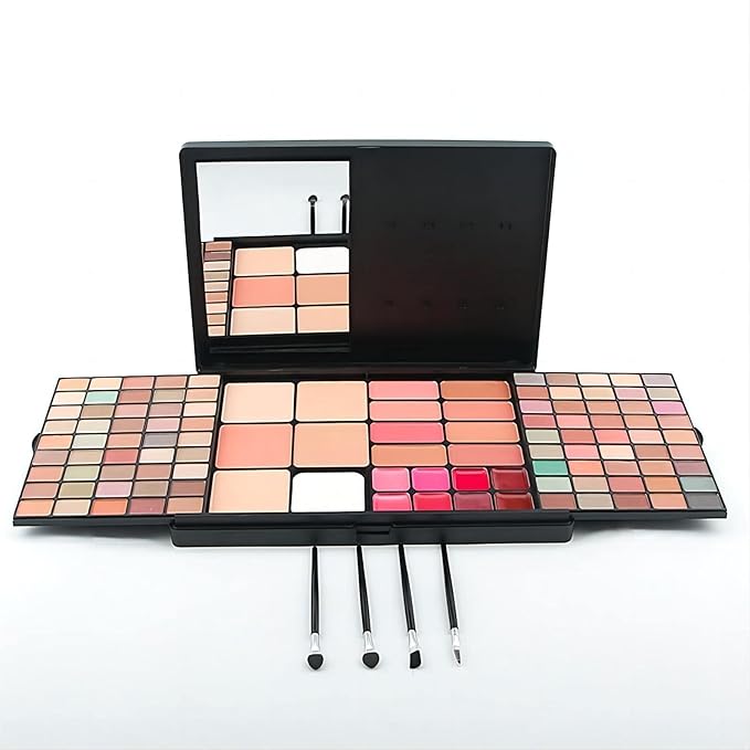 Professional Multi-in-one Makeup Gift Kit for Women - 90 eyeshadow Palette,8 Lipstick Set Lips,8 blush,5 concealer,4 brushes With Mirror,for girls, beginners and professionals Gift Kit