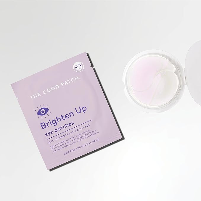 The Good Patch Brighten Up Hydrogel Under Eye Patches for Dark Circles and Puffy Eyes, Made with Niacinamide, Vitamin K, Pine Leaf Extract, Clinically Proven (12 Total Patch Sets)