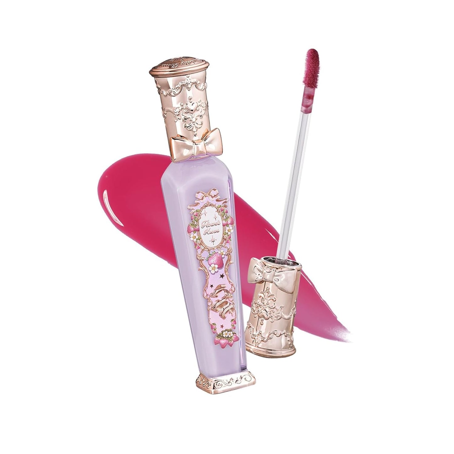Flower Knows Violet Strawberry Rococo Glowy Lip Gloss,Moisturizing Tinted Lip Oil-Hydrating Lip Makeup for Girls&Women-Vegan & Cruelty-Free-0.12 Fl Oz,1 Count (G04 Blackberry Jam)