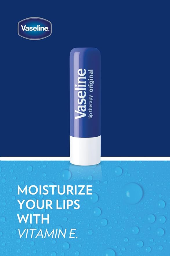 Vaseline Lip Therapy Care Original, Fast-Acting Nourishment, Ideal for Chapped, Dry, Cracked, or Damaged Lips, Lip Balm, 2-Pack of 2, 0.16 Oz Each, 4 Lip Balms