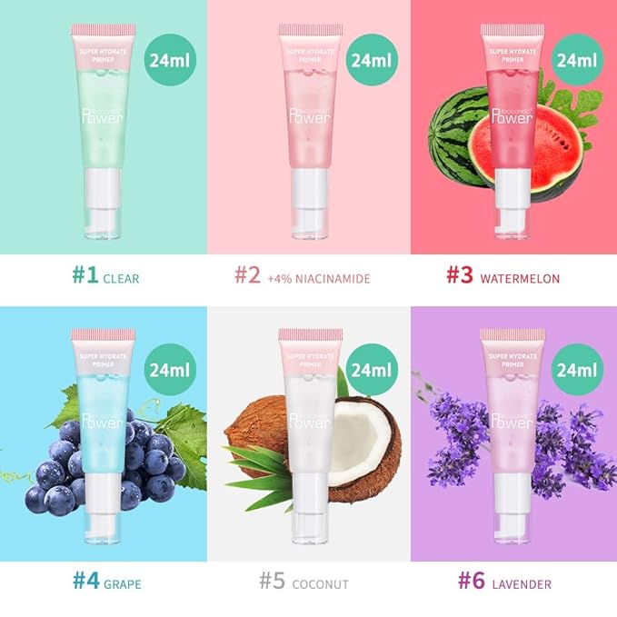 Super Hydrate Primer - Translucent Gel Formula for Long-lasting Makeup | Works on All Skin Types and Tones, Perfect Pre-makeup Primer (05 coconut)