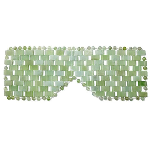 Jade Eye Mask 100% Natural Real Jade Stone Reusable Eye Mask for Hot & Cold Anti Aging，Headache and Migraine Relief Jade Mask for Women Men