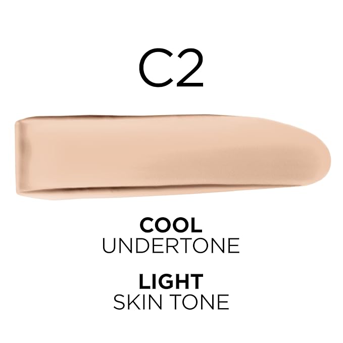 L'Oreal Paris True Match Super-Blendable Foundation, Medium Coverage Liquid Foundation Makeup, C2, Light, 1 Fl Oz