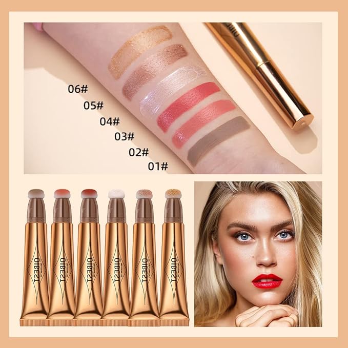 MEICOLY Liquid Blush Beauty Wand, Matte Face Blush with Cushion Applicator,Natural Finish Silky Smooth Creamy Blush Makeup, Lightweight Blendable Blush Stick for Cheek Lip,Cruelty-free,02 Pink