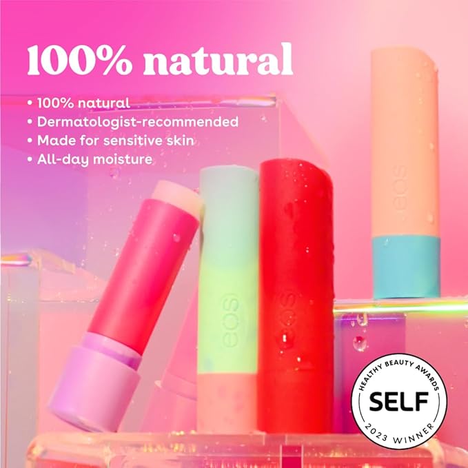 eos 100% Natural Lip Balm- Vanilla Mint & Sweet Mint, All-Day Moisture, Recyclable Carton, 0.14 oz, 2-Pack