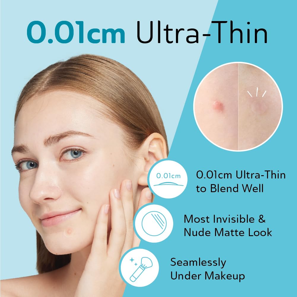 Invisible Pimple Patches for Cystic Acne - Medical Grade Hydrocolloid Acne Patches & Zit Stickers, Cystic Acne Patch for Day/Night Use - 120 Count - 3 Sizes Invisible Plus (Clear Patch)