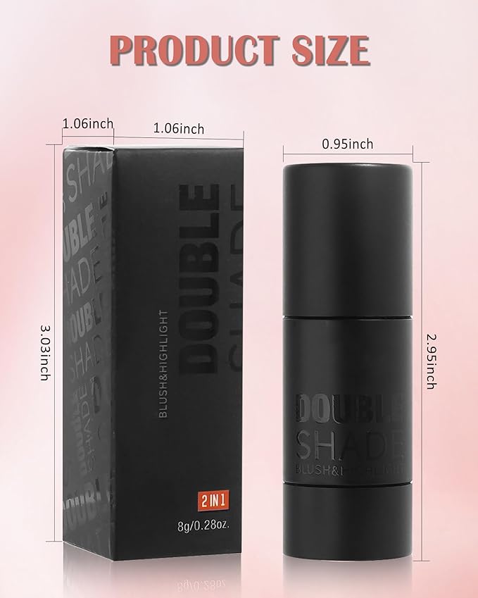 Cream Blush Stick Makeup for Cheeks, Natural Matte Finish Blush Bronzer Contour Sticks, Long Lasting Waterproof Lightweight Creme Blush Highlighter Contouring Stick, Face Shaping Makeup for Women-01