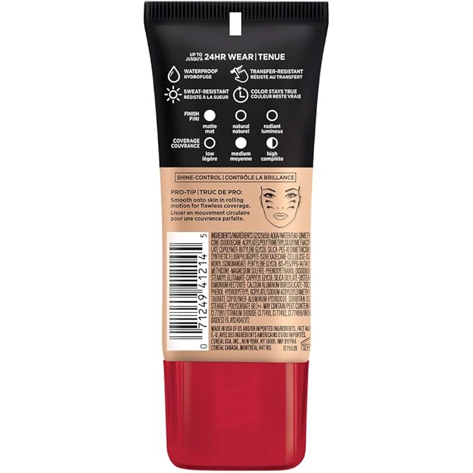 L'Oreal Paris Cosmetics Makeup Infallible Pro-Matte Liquid Longwear Foundation, Light Beige, 1 fl oz