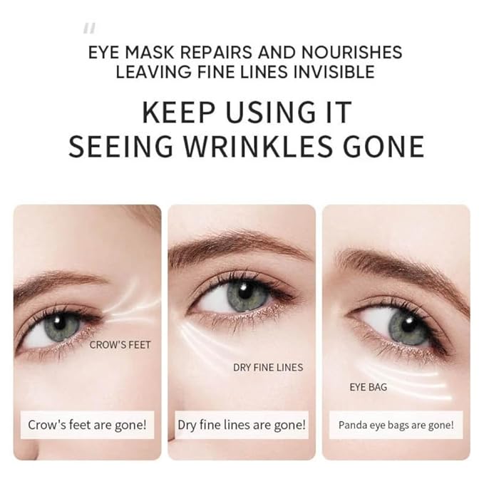 24K Collagen Eye Mask 60 Pcs Moisturzing Eye Pads for Puffy Eyes, Dark Circles, Under Eye Bags, Anti-Wrinkle, Moisturizing, Eye Skin Care Fast Absorption Eye Patches Gel for Women Man