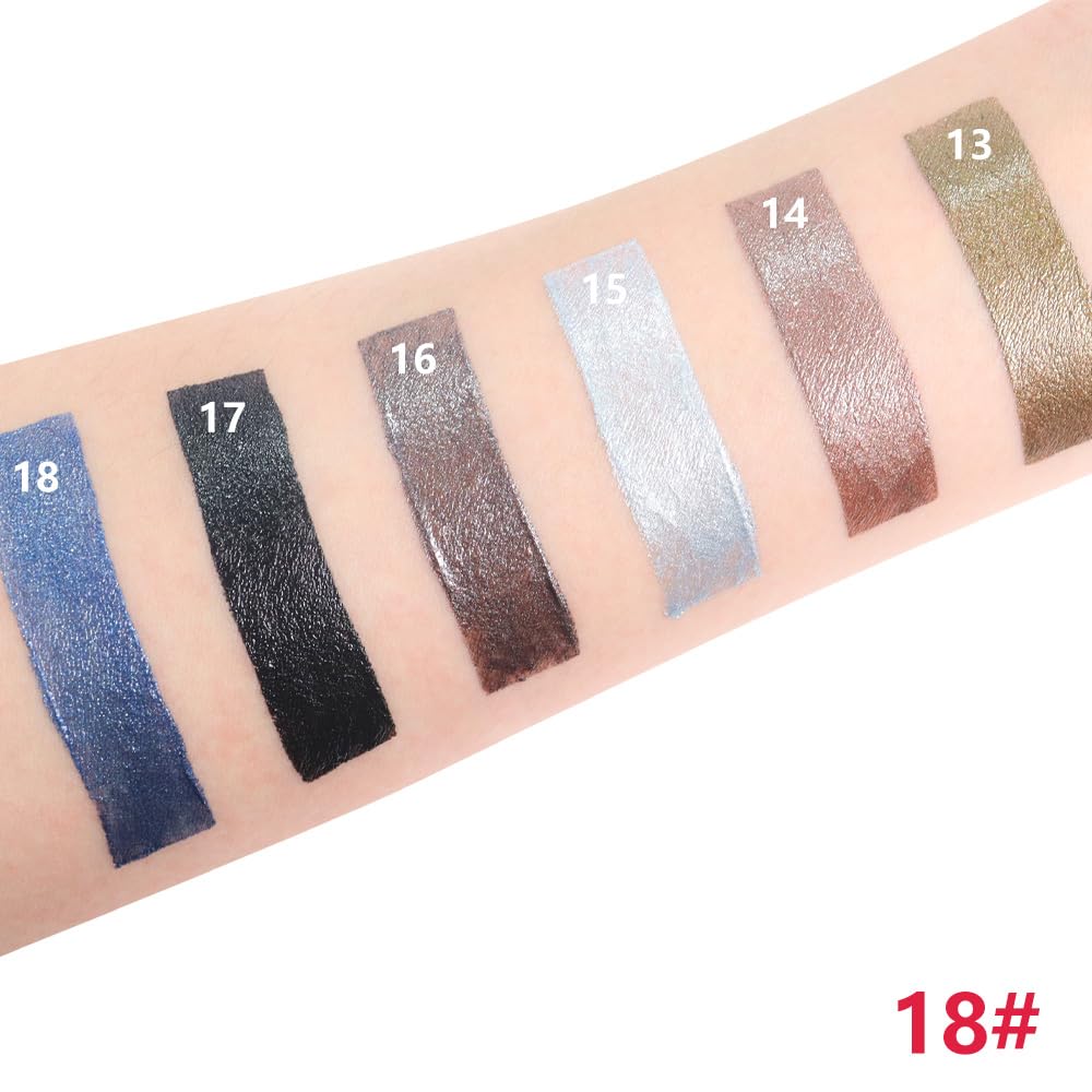 Royal Blue Shimmer Cream Eye Shadow Stick Makeup for Women, Royal Blue Shimmer Matte Eye Shadow Brightener Stick for Eyes, Waterproof Eyeshadow Pencil Applicator Blendable for Eye Highlight 18