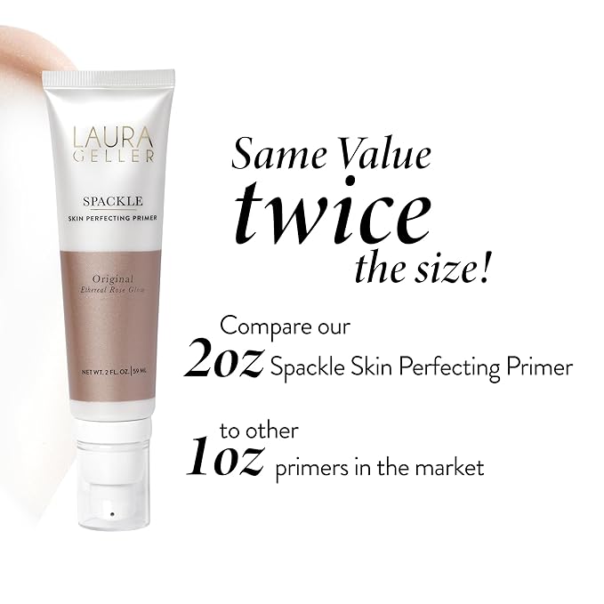 LAURA GELLER NEW YORK Primer, Ethereal Rose Glow, 2 Fl Oz - Long-Wear Foundation, Shimmery Finish, Hyaluronic Acid, Hydrating, Lightweight, Non-Greasy, Cruelty-Free, 59 ml