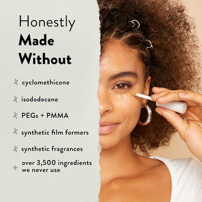 Honest Beauty Fresh Flex Concealer with Niacinamide + Vitamin E + Hyaluronic Acid | Vegan + Cruelty free | Mocha, 0.17 fl oz