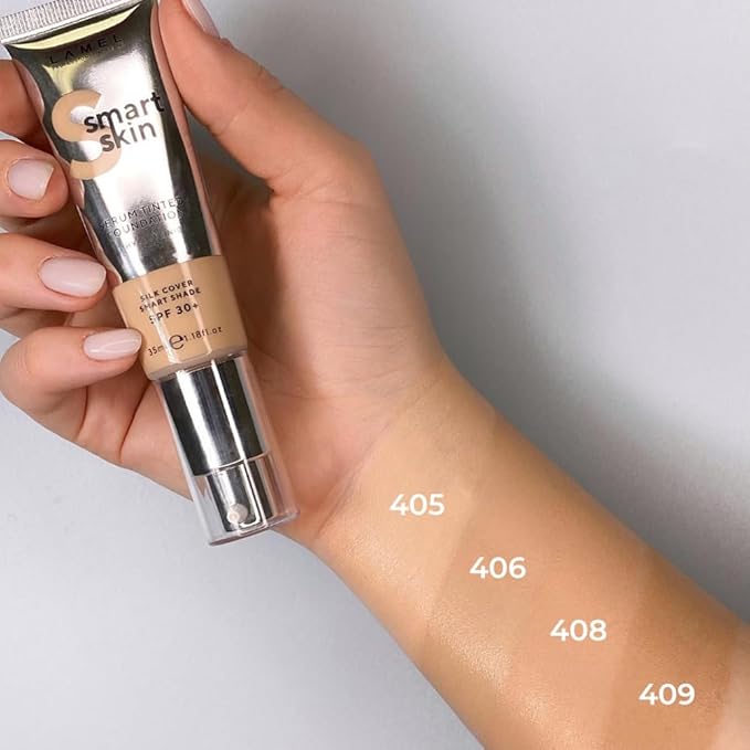 Lamel- Smart Skin Serum Tinted Foundation - 409 Deep Beige | Smoothens skin | Weightless texture| Blurs pores | All-day wear | 35ml