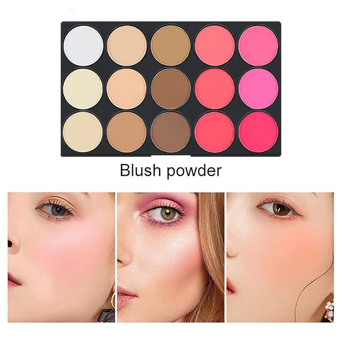 Professional All in One Makeup Kits for Women, Cosmetic Essential Starter Bundle, Eye Shadow, Blush, Liquid Lipgloss, Foundation Brush, Makeup Set with Makeup Bag, Christmas Valentines Gift Box