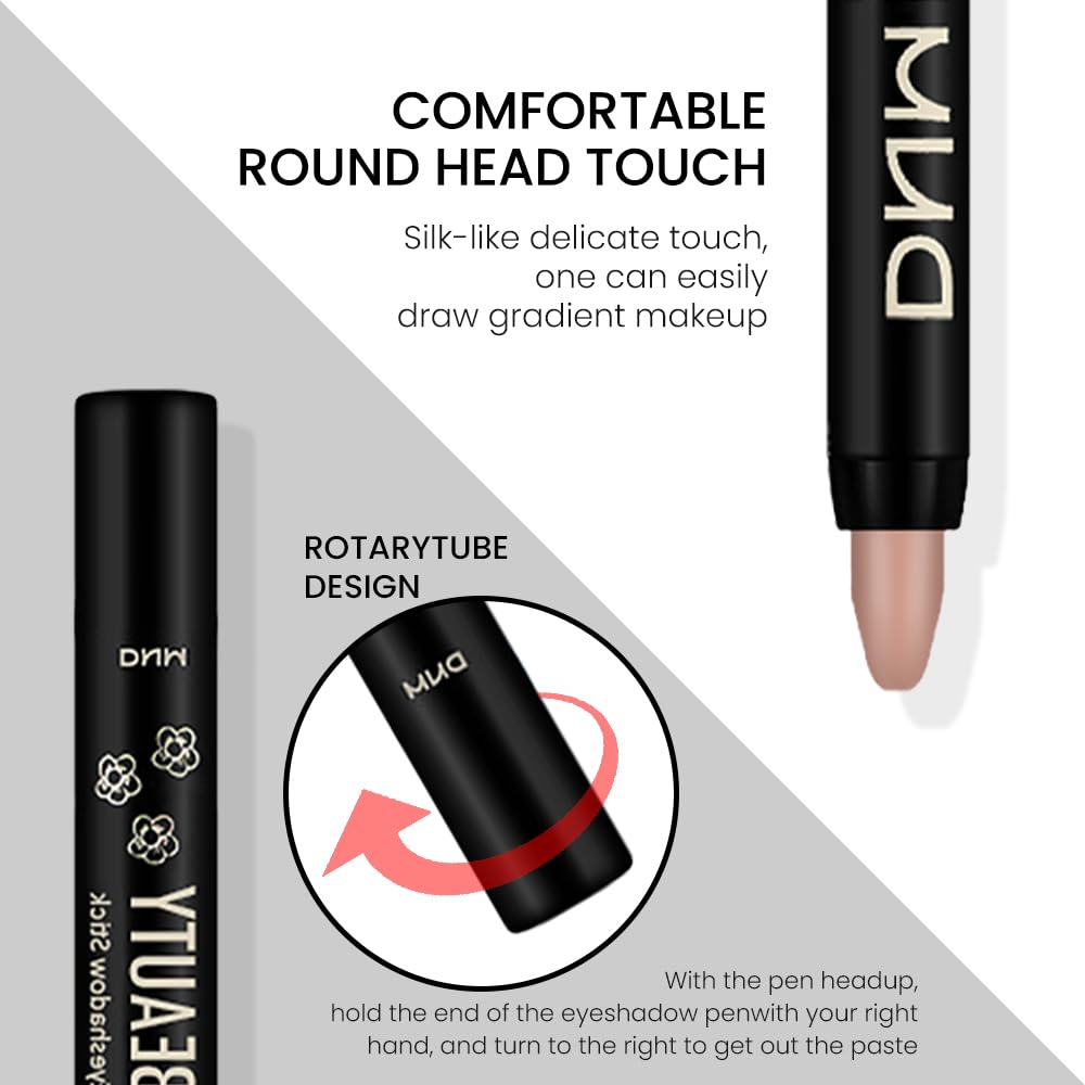 evpct Caramel Matte Cream Eye Shadow Brightener Sticks Set for Eyes, Caramel Matte Pencil Eye shadow Applicator Stick Pen Palette Makeup Waterproof sombras en crema para ojos 30#