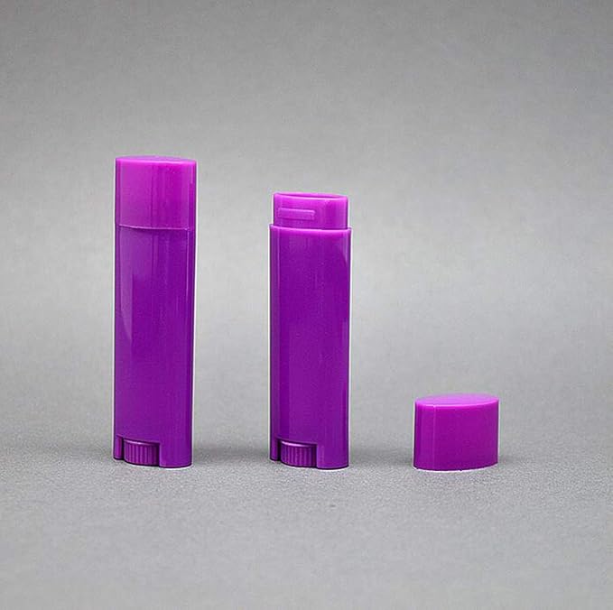 5ml 50Pcs Empty Oval Deodorant Lip balm Tubes Containers Twist-up Refillable Containers for Lipstick,Chapstick,Homemade Lip balm,DIY Deodorants(Purple)