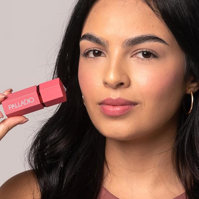 Palladio Liquid Blush for Cheeks & Lips 2-in-1 Makeup Face Blush, Weightless Cream Formula, Smudge Proof Long-Wearing Pigmented Blush, Natural Look Makeup Face Blushes, Dewy Finish, Cool Pink